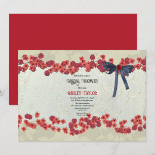 Convites Chá de panela Floral Elegante do País Burgundy
