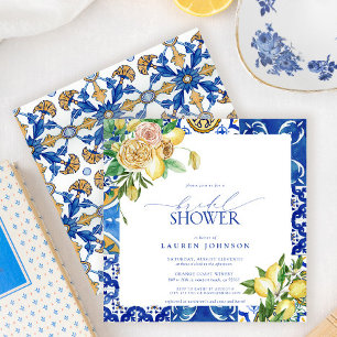 Convites Chá de panela Floral Elegante Mediterrânica Lemo
