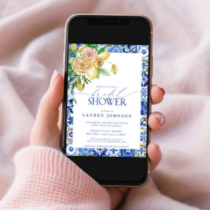 Convites Chá de panela Floral Elegante Mediterrânica Lemon