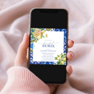 Convites Chá de panela Floral Elegante Mediterrânica Lemon