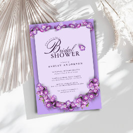 Convites Chá de panela Floral Elegante Purplemoon Lilac Arc