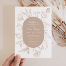 Chá de panela Floral Elegante Tan Line Art