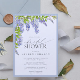 Convites Chá de panela Floral Elegante Wisteria Watercolor