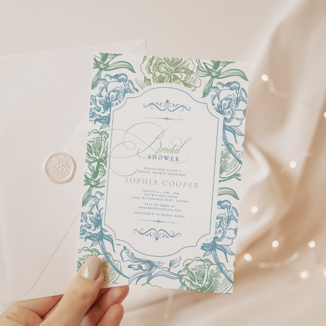 Convites Chá de panela Floral Francês Vintage (Criador carregado)