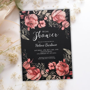 Convites Chá de panela Floral Gótico Escuro