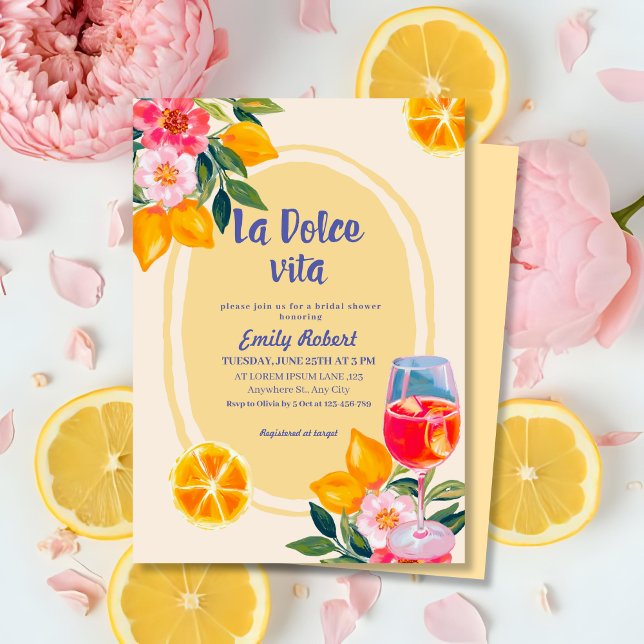 Convites Chá de panela Floral italiano Lemon Dolce Vita (Criador carregado)