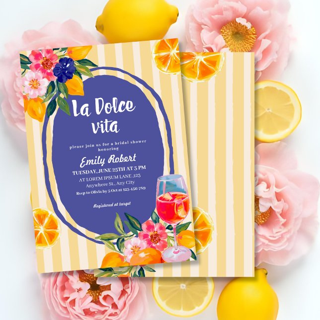 Convites Chá de panela Floral italiano Lemon Dolce Vita (Criador carregado)