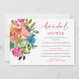 Convites Chá de panela Floral Laranja Brilhante