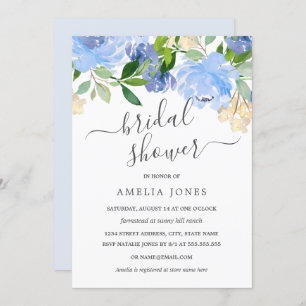 Convites Chá de panela Floral Marinho Azul