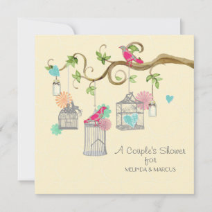 Convites Chá de panela Floral Mason Jar Heart