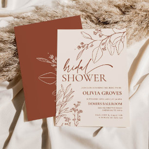Convites Chá de panela Floral Minimalista