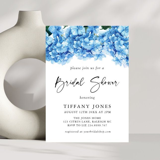 Convites Chá de panela Floral Moderno - Azul (Criador carregado)