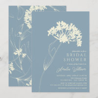 Chá de panela Floral Moderno Azul e Creme