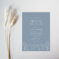 Chá de panela Floral Moderno Minimalista Dusty Blu