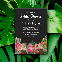 Convites Chá de panela Floral Negro Russo do Jardim Botânic