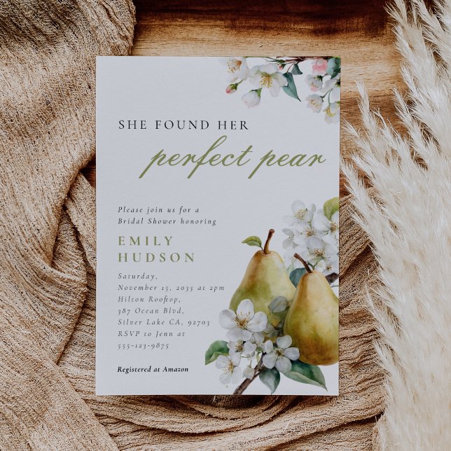 Convites Chá de panela Floral Perfeito Pear (Criador carregado)
