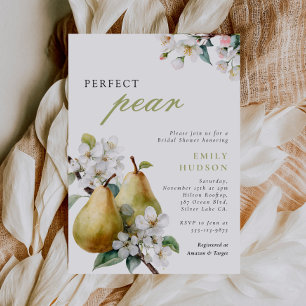 Convites Chá de panela Floral Perfeito Pear