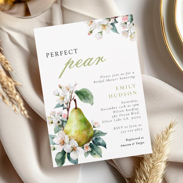 Convites Chá de panela Floral Perfeito Pear (Criador carregado)