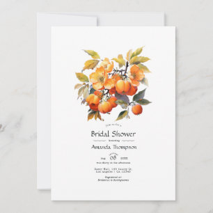 Convites Chá de panela Floral Persimmon