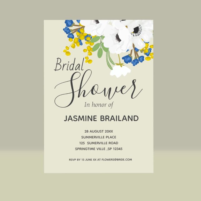 Convites Chá de panela Floral Primavera de Anemone (Criador carregado)