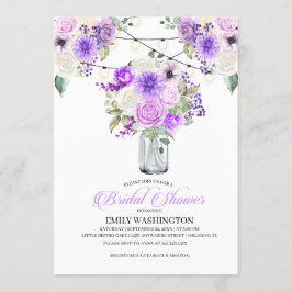 Convites Chá de panela Floral Primavera Roxo
