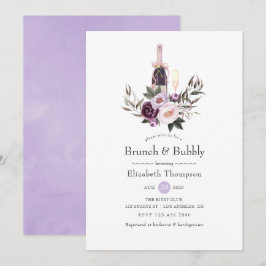 Convites Chá de panela Floral Profundo Velvet Brunch e Bubb