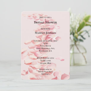 Convites Chá de panela Floral Românico Rosa Rosa Pétalas
