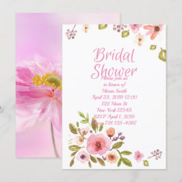 Convites Chá de panela Floral Rosa