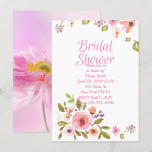 Convites Chá de panela Floral Rosa
