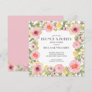 Convites Chá de panela Floral Rosa Brunei