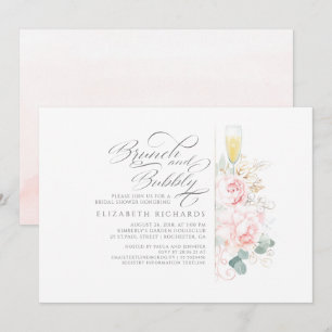 Convites Chá de panela Floral Rosa Brunei