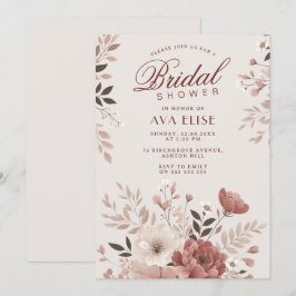 Convites Chá de panela Floral Rosa Dusty