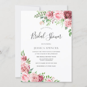 Convites Chá de panela Floral Rosa Elegante