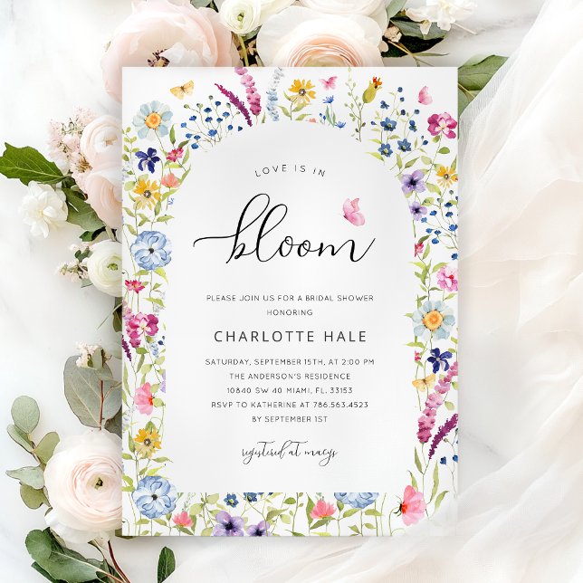 Convites Chá de panela Floral Rosa Elegante (Criador carregado)