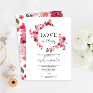 Convites Chá de panela Floral Rosa Quente