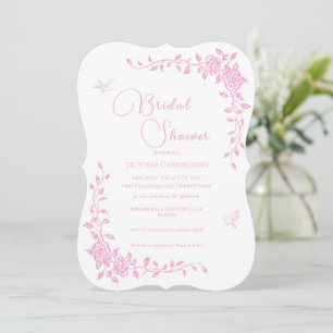 Convites Chá de panela Floral Rosa Vintage