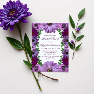 Convites Chá de panela Floral Roxo