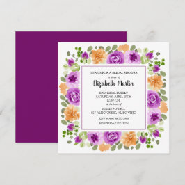 Convites Chá de panela Floral Roxo Elegante