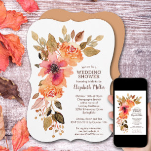 Convites Chá de panela Floral Russo Fall
