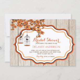 Convites Chá de panela floral Rustic Birdcage