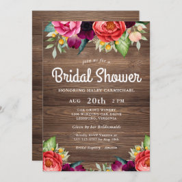 Convites Chá de panela Floral Rustic Charm Barnwood