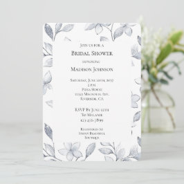 Convites Chá de panela Floral Silver Glam