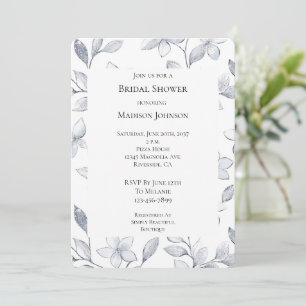 Convites Chá de panela Floral Silver Glam