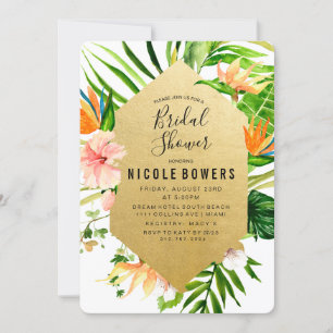 Convites Chá de panela Floral Tropical