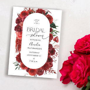 Convites Chá de panela Floral Vermelho