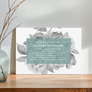 Convites Chá de panela Floral Vintage Jade