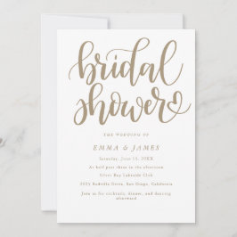 Convites Chá de panela florescente I da Caligrafia Dourada