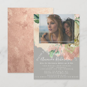Convites Chá de panela Foto: Cinza De Aniversário Floral
