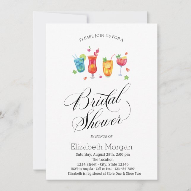 Convites Chá de panela Fruta coquetéis (Frente)