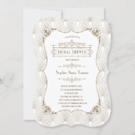 Convites Chá de panela Gatsby Gam Dourado Fleur-de-lis Exce